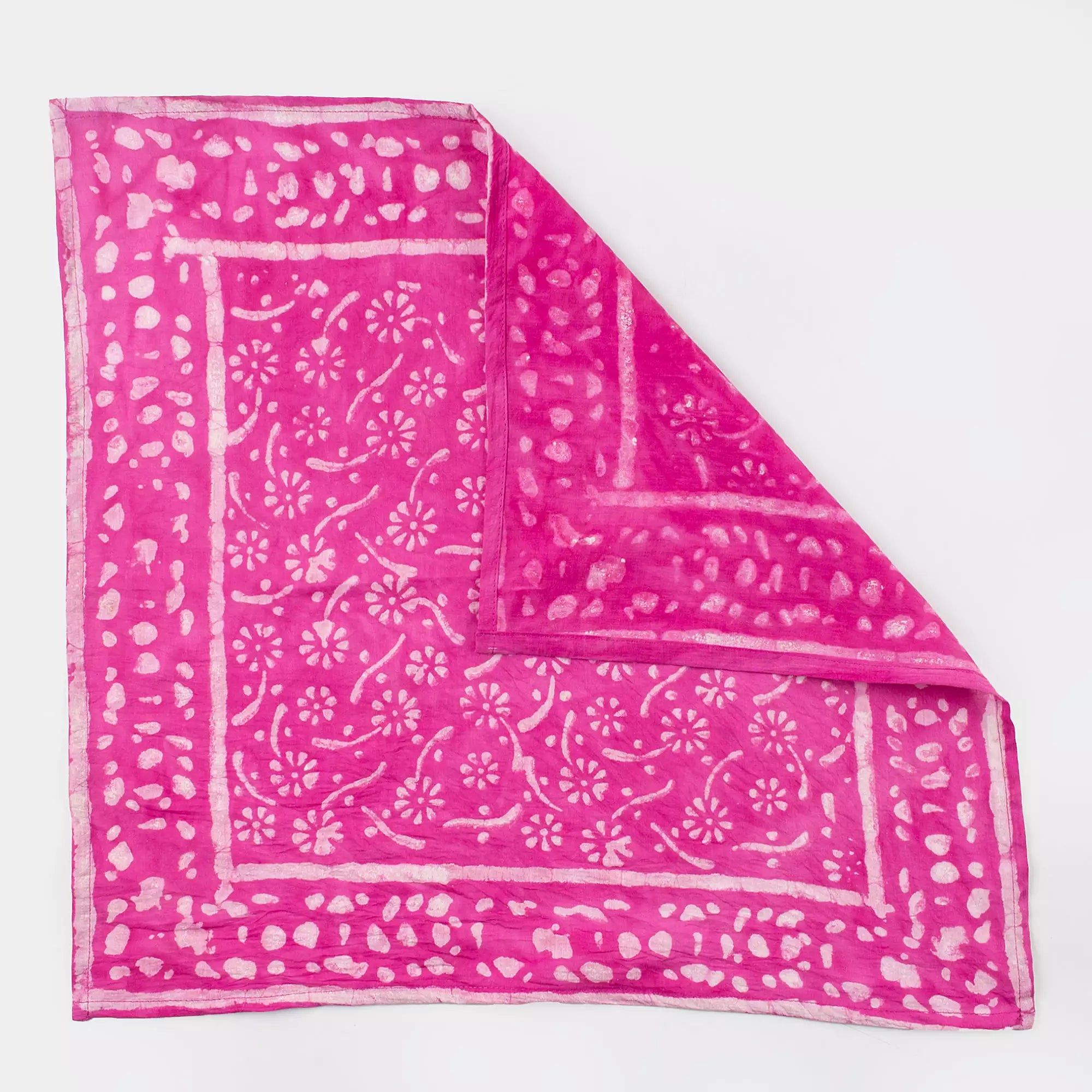 Pink Hand Block Printed Bandana Face Coverup 621